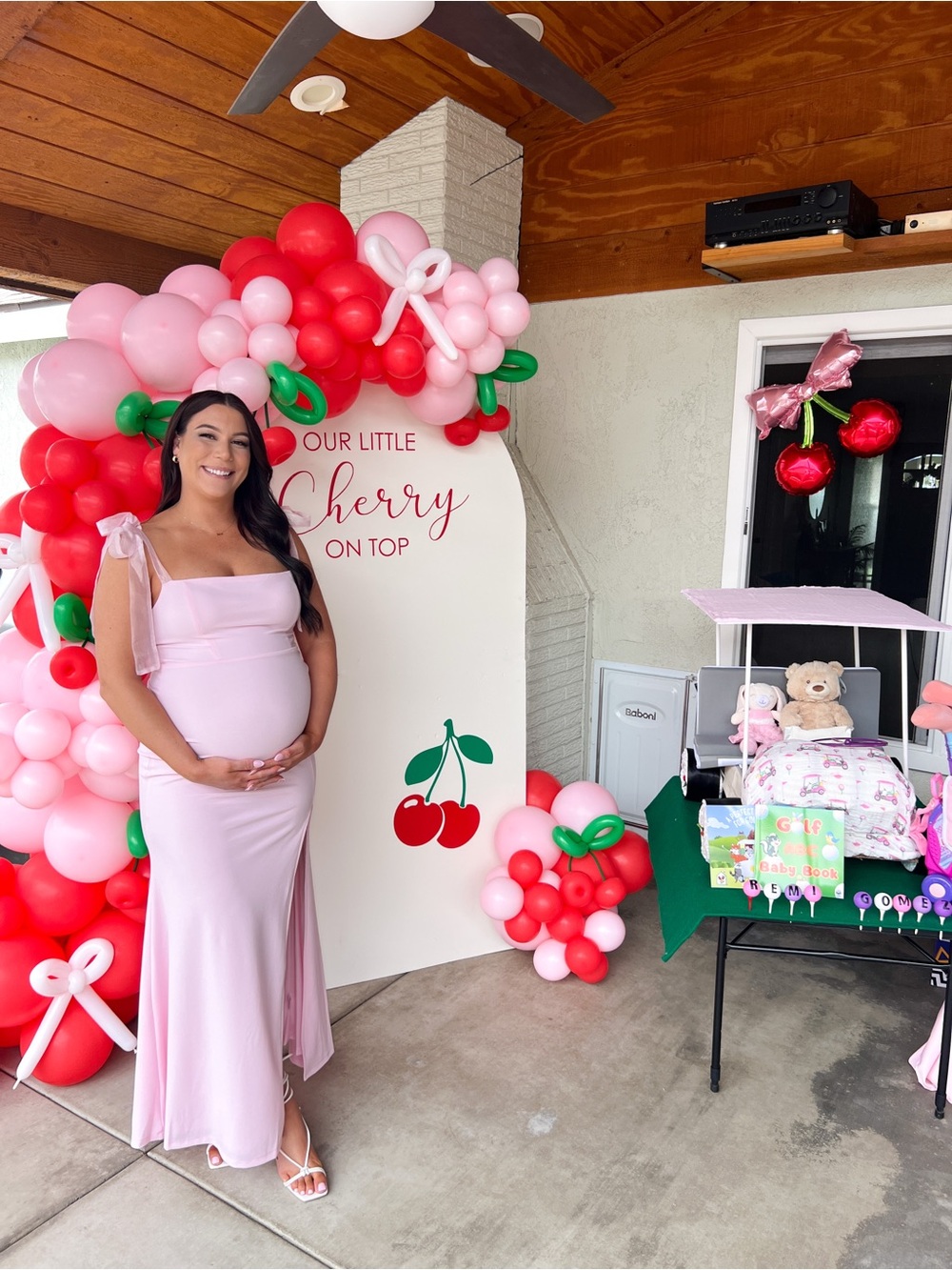 Fashion Nova Pink Satin Maternity Gown